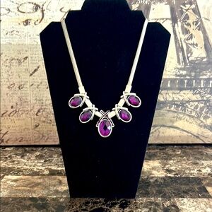 Elegant Silver and Purple Necklace EUC